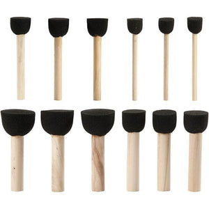 Foam Stencil Brushes, D: 13-20-25-35 Mm, 12 Asstd