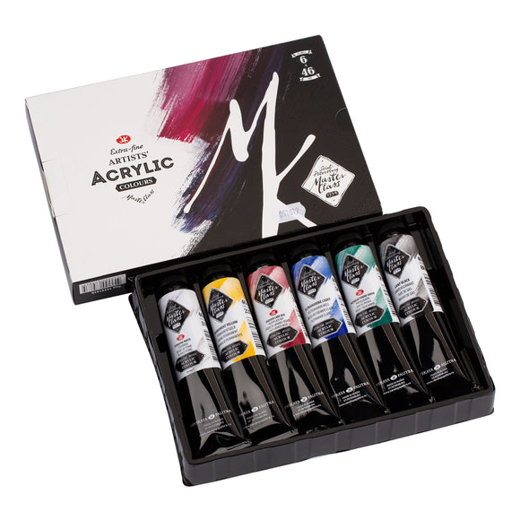 Master Class Acrylic Artists' Set 6 Colors, Cardboard Box