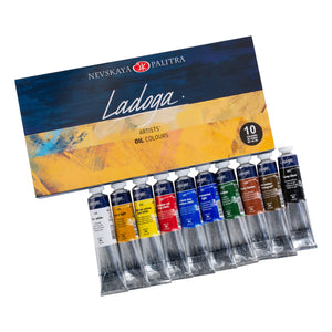 Ladoga Artists' Oil, 10 Color Set, Cardboard Box
