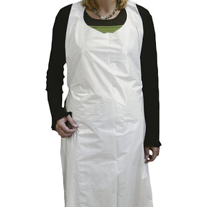 Disposible Apron, Adult, H: 110 Cm, W: 80 Cm,100 Pcs, White Plastic