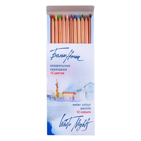 White Nights Watercolor Pencils, 12 Color, Tin Box