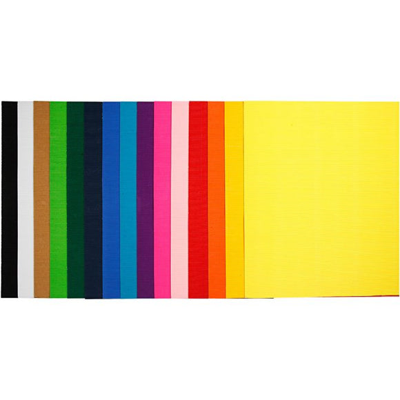 Corrugated Card, Sheet 50X70 Cm,  80 G, 1 Sheet Asstd
