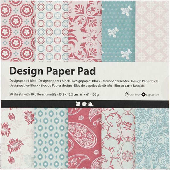 Design Paper Pad, Sheet 15.2X15.2 Cm, 120 G, Mint