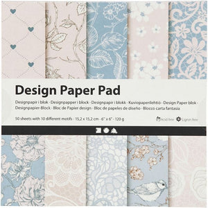 Design Paper Pad, Sheet 15.2X15.2 Cm, 120 G, Rose