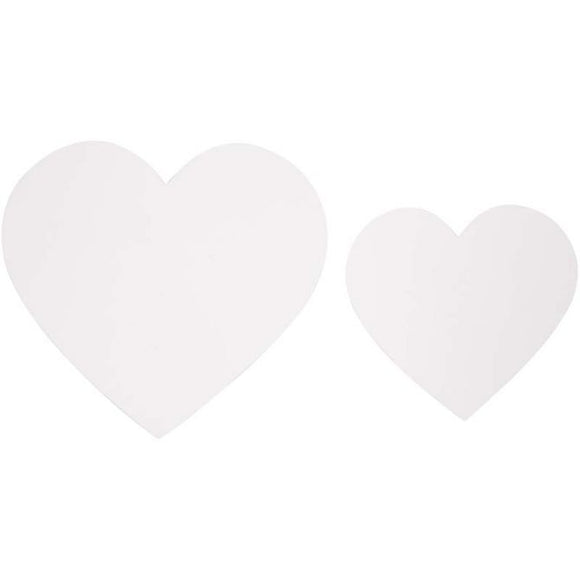 Hearts, Size 6+8,5 Cm, White, Carton, 50 Asstd