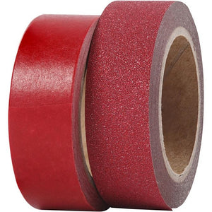 Design Tape, W: 15 Mm, Red, 2Rolls