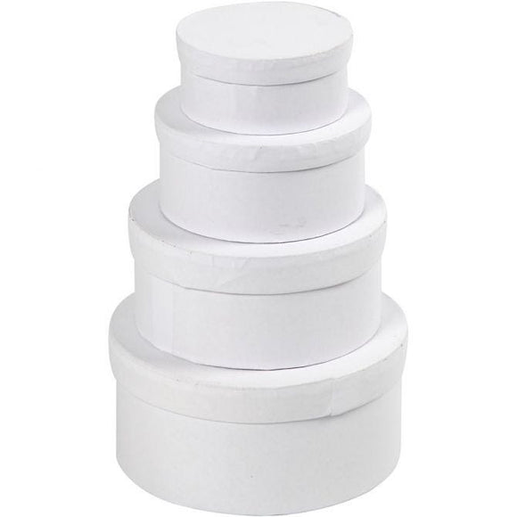 Round Boxes, 8+10+12+14 Cm, H: 4+5+6+7 Cm, 4 Pcs