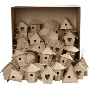 Mini Bird Houses, H: 7 Cm, 60 Pcs