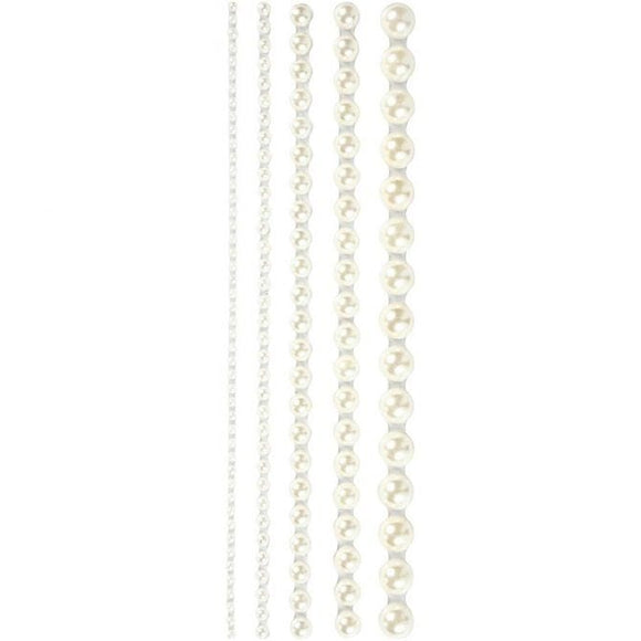 Half Pearls, Size 2-8 Mm, White, 140Pcs