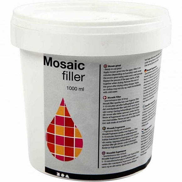 Mosaic Filler, White, 1000 Ml, 1 Bucket