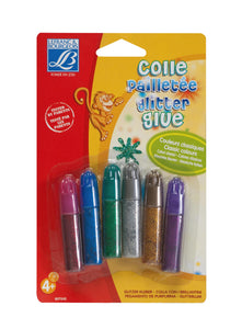 Lefranc & Bourgeois Education Acrylic Glitter Glue Class Set Of 6X5.5Ml Ass