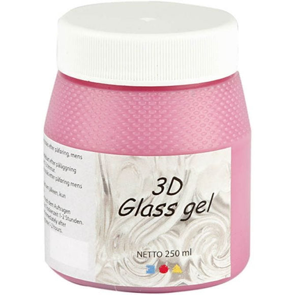 3D Glass Gel, Metallic Effect-Pink, 250Ml