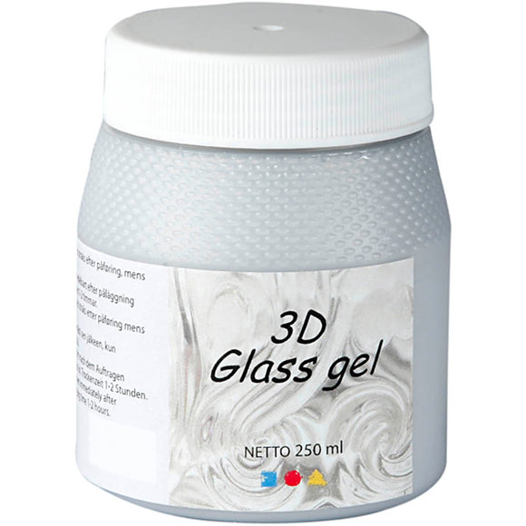 3D Glass Gel, Metallic Effect-Silver, 250Ml