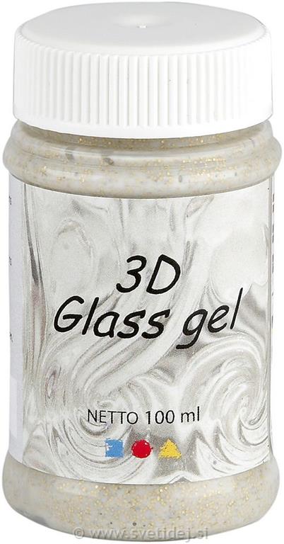 3D Glass Gel, Metallic Effect-Glitter Gold, 100Ml