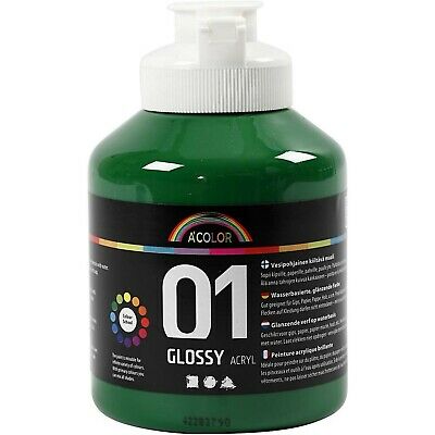 A-Color Acrylic Paint, Dark Green - Glossy, 500Ml