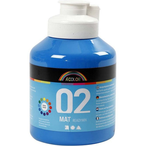 A-Color Acrylic Paint, Primary Blue Colour 02 - Matt, 500Ml