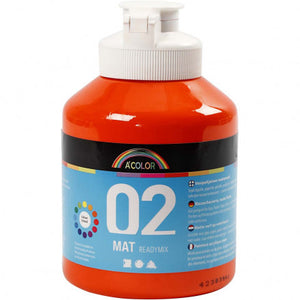 A-Color Acrylic Paint, Orange 02 - Matt, 500Ml