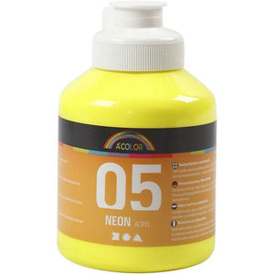 A-Color Acrylic Paint, Yellow Neon Colours, 500Ml