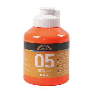 A-Color Acrylic Paint, 05, Neon Orange, 500 Ml, 1 Bottle