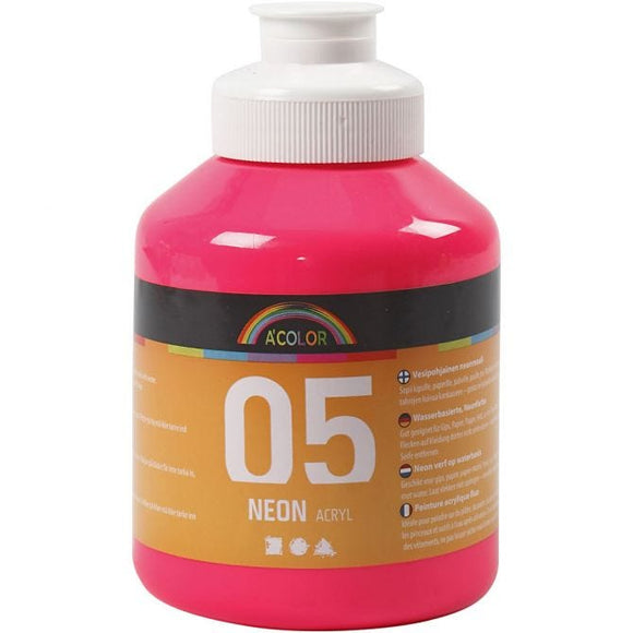 A-Color Acrylic Paint, 05, Neon Pink, 500 Ml, 1 Bottle