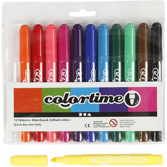 Colortime Marker, Line Width: 5 Mm, Standard Colours, 12 Pc