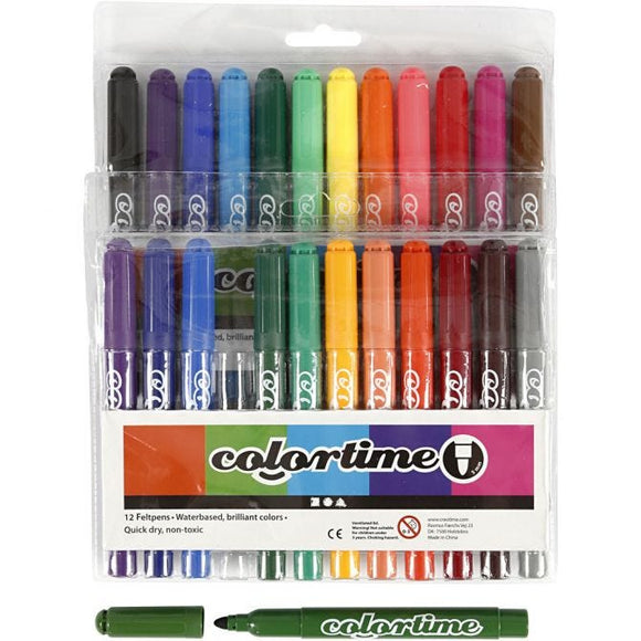 Colortime Marker, Line Width: 5 Mm, Assorted Colours, 24Pcs