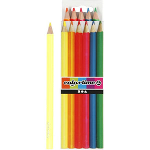 Colortime Colouring Pencils, Lead: 4 Mm, Neon Colors