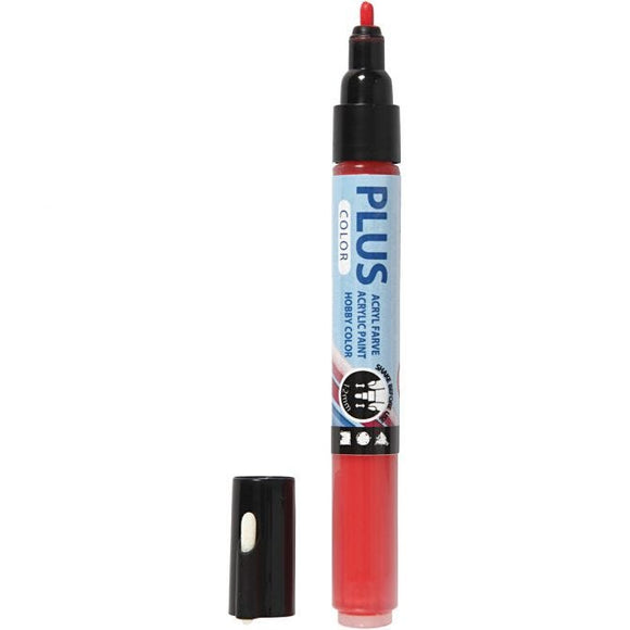 Plus Color Marker, L: 14.5 Cm, Line 1-2 Mm, Crimson Red, 1 Pc, 5.5 Ml