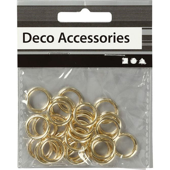 Plastic Ring, 15 Mm, 11 Mm, 2 Mm, Gold, 25 Pc