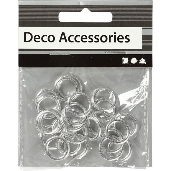 Plastic Ring, 15 Mm, 11 Mm, 2 Mm, Silver, 25 Pc