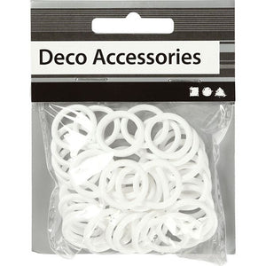 Plastic Ring, 19 Mm, 14 Mm, 2,5 Mm, White, 50 Pc