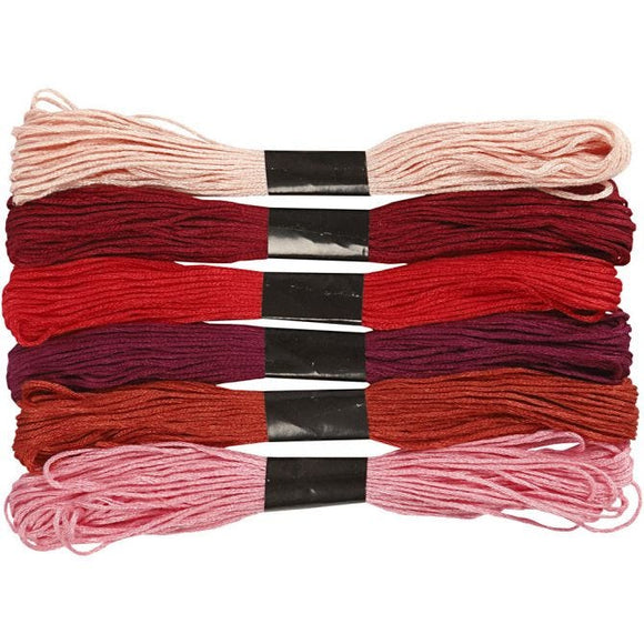 Embroidery Floss, 1 Mm, Red Harmony, 6 Bundle