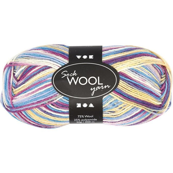 Sock Yarn, L: 200 M, Off-White, 50 G, 1 Ball