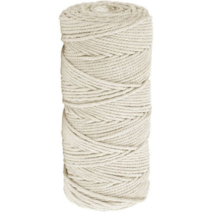 Cotton Twine, L: 100 M, 2 Mm, Thick Quality 12/36, Light Natural, 225 G, 1 Ball