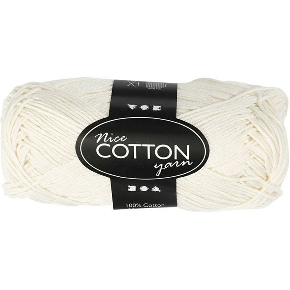 Mercerized Cotton Yarn, L: 165 M,  6S/4 , Off-Whit