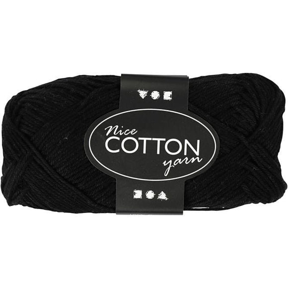 Cotton Yarn, L: 165 M,  6S/4 , Black, 50G