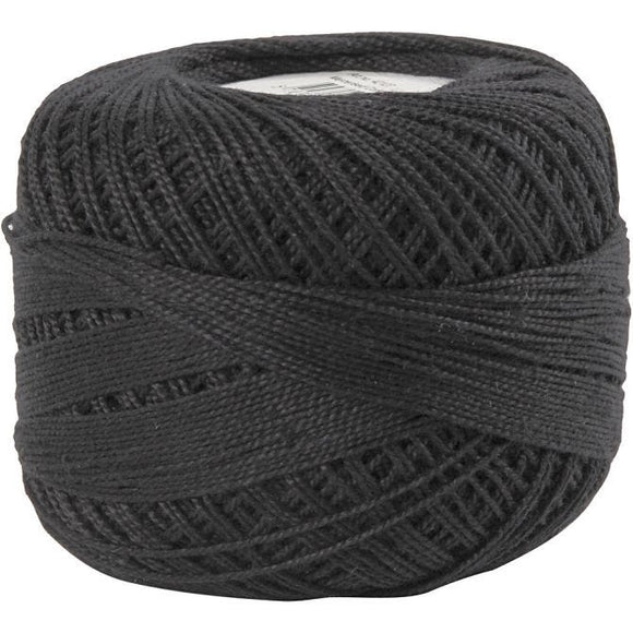 Mercerized Cotton Yarn, L: 125 M, Black, 20G, 1 Ball