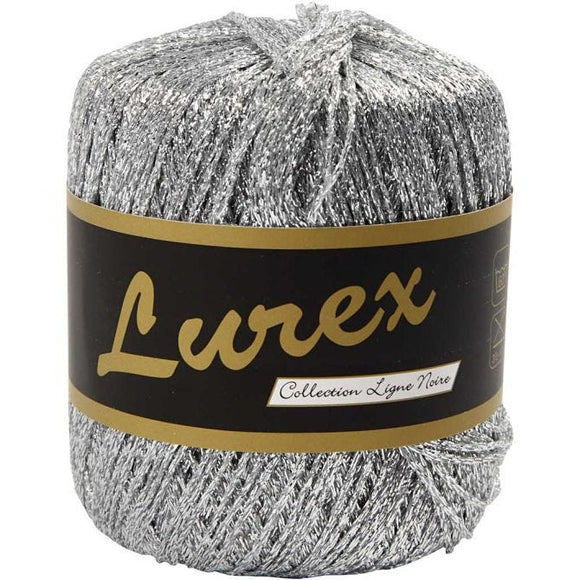 Lurex Yarn, L: 160 M, Silver, 25 G, 1 Ball