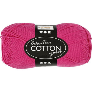 Cotton Yarn, L: 170 M, 8/4, Pink, 50G, 1 Ball