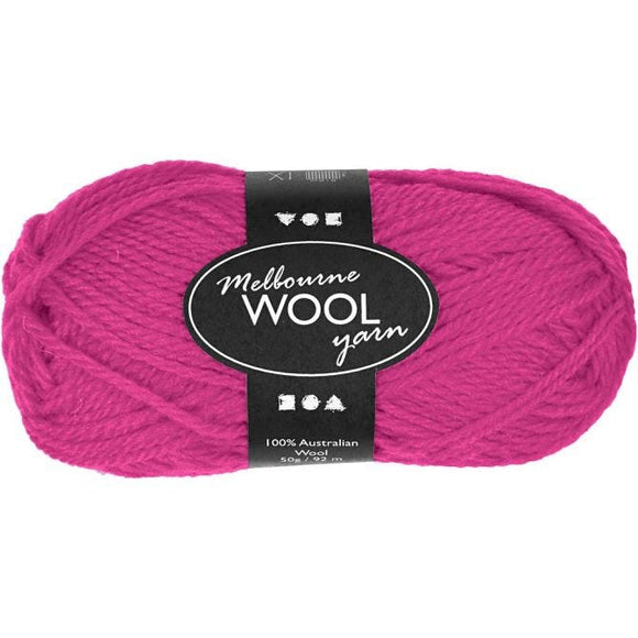 Melbourne Yarn, L: 92 M, 1X50G, Neon Pink