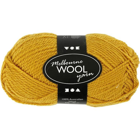 Melbourne Yarn, L: 92 M, 1X50G, Dark Yellow