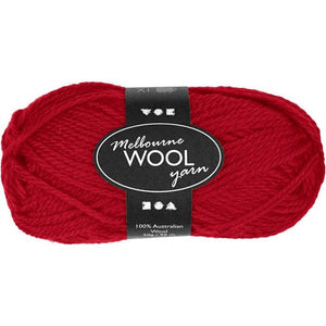 Melbourne Yarn, L: 92 M, 1X50G, Red