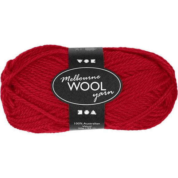 Melbourne Yarn, L: 92 M, 1X50G, Red