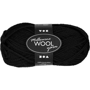 Melbourne Yarn, L: 92 M, 1X50G, Black