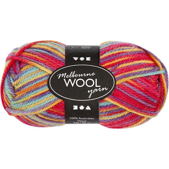 Melbourne Yarn, L: 92 M, 1X50G, Multi Colour