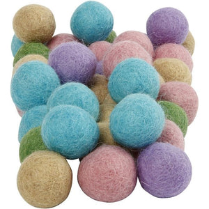 Felt Balls, D: 20 Mm, Pastel Yellow, 64Pc