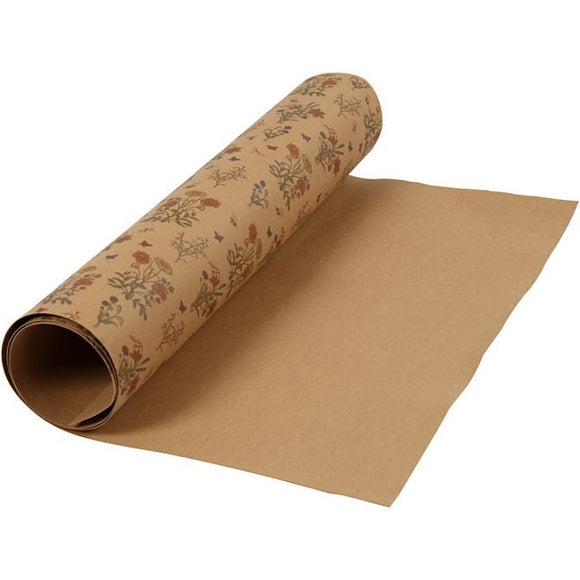 Faux Leather Paper, W: 49,5 Cm, One Coloured,Printed, 350 G, Light Brown, 1 M, 1 Roll