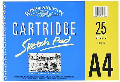 Winsor & Newton Spiral Cartridge Sketch Pad, A4 [110 Gsm/50 Lb] 25 Sheets
