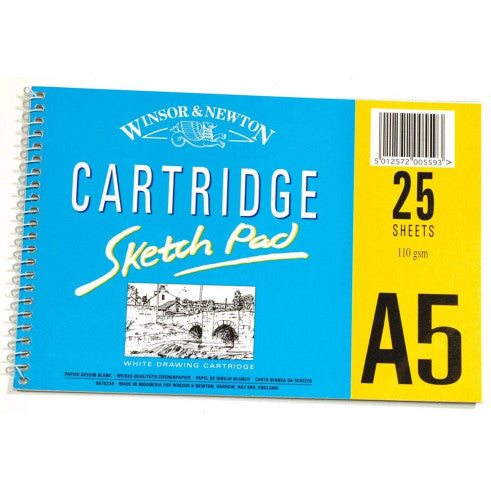 Winsor & Newton Spiral Cartridge Sketch Pad, A5 [110 Gsm/50 Lb] 25 Sheets