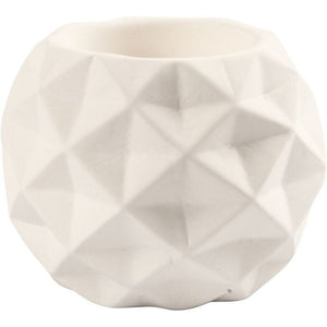 Candle Light Holder, H: 8 Cm, 2,2+4 Cm, White, 1 Pc